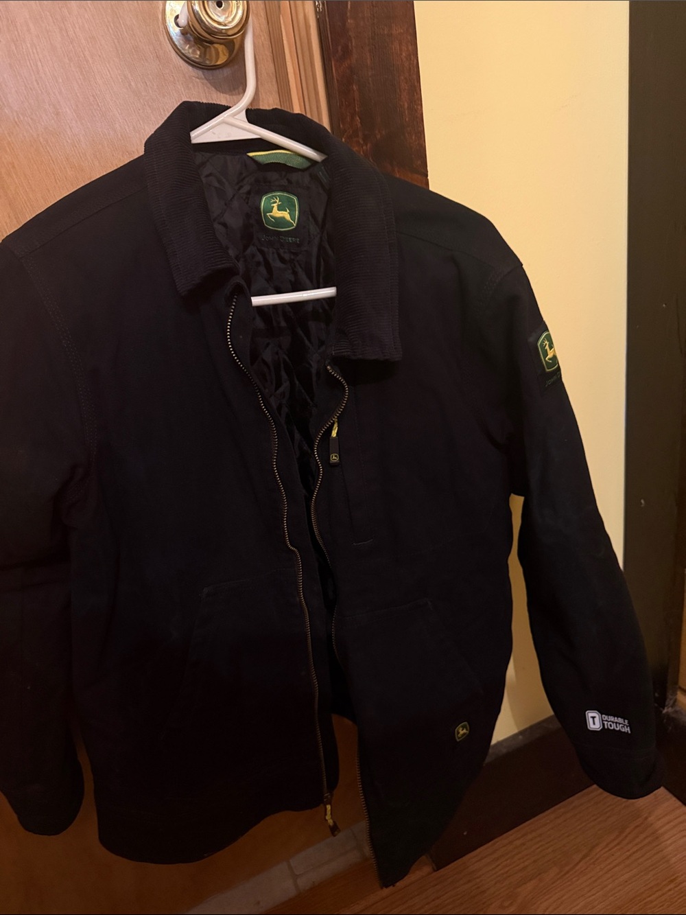 John Deere Black Quilted Work-Style Field Jacket Boy’s